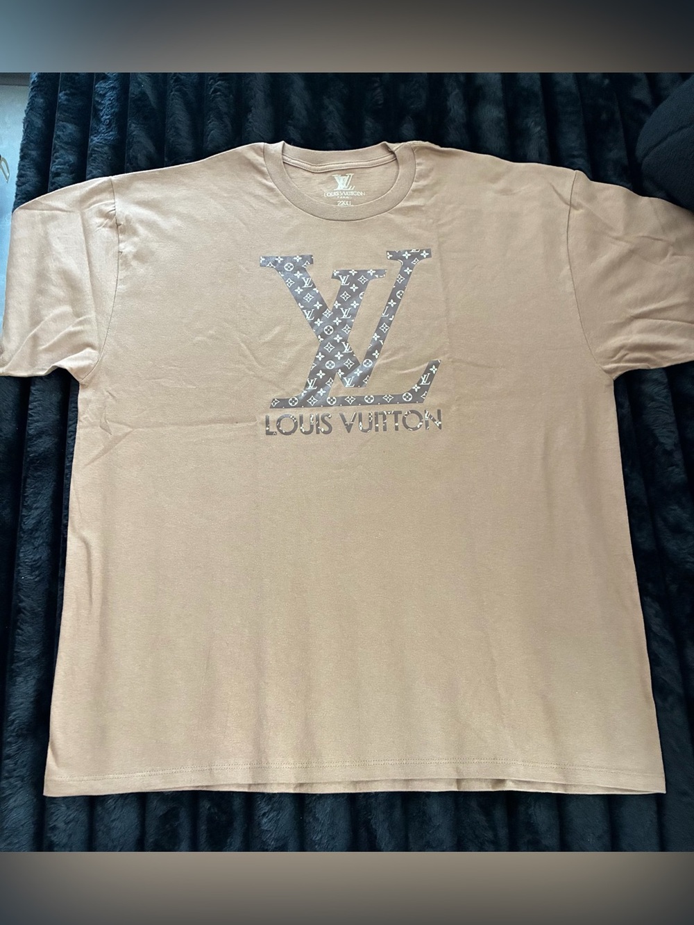 New Men’s Luxury Graphic Tan T-shirt Size 2XXL